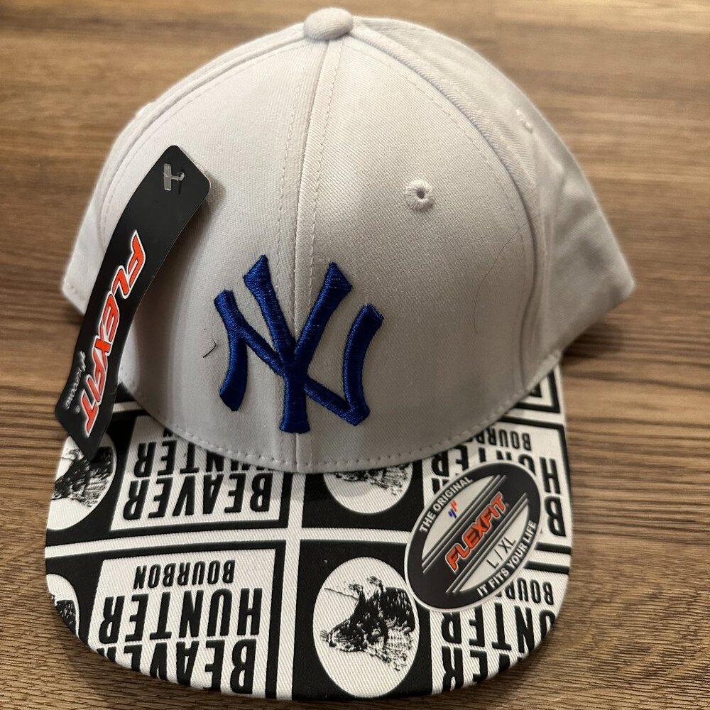 NY Cap New York Yankees Baseball Graphic Beaver Hunter Bourbon NY Vintage Hat